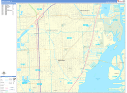 North Miami Wall Map Basic Style 2024